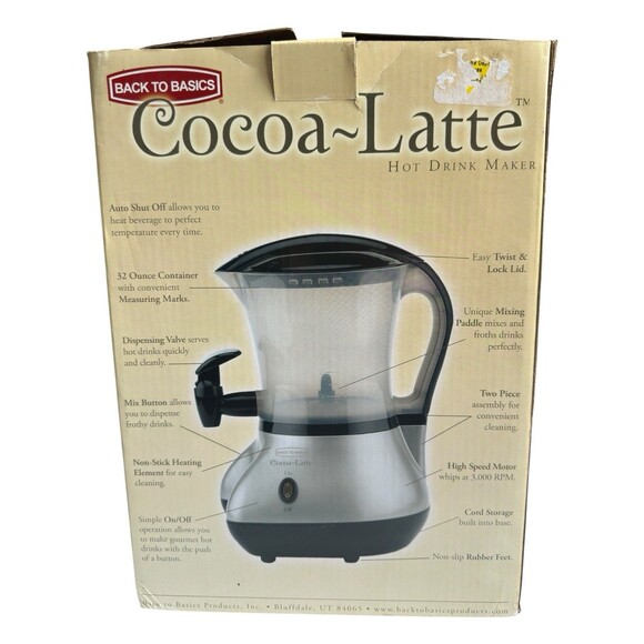 Back to Basics Cocoa Latte Hot Chocolate Latte Maker Drink Frother - Picture 4 of 16